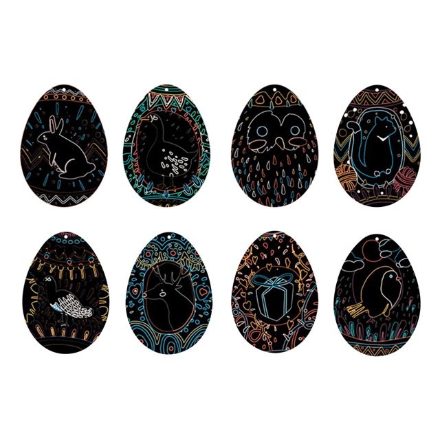 Easter Decorations for Table Children's Scratch Painting Set Diy Decoration Easter Scratch Painting Easter Decorations for Tree