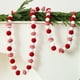 thumbnail image 1 of Guirnalda navideña de bolas rojas y blancas | Decoración de hilo de fibra de poliéster de 1,8 m con detalles de rayas | Adornos para árbol y escaparates DIY, 1 of 6