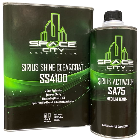 2K Automotive Urethane Clear Coat 4:1 Kit with Medium Hardener Sirius Shine SS4100