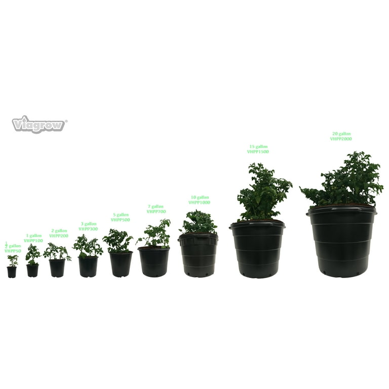 Viagrow 2 gal. Plastic Nursery Pots (7.57 Liters) 10-Pack