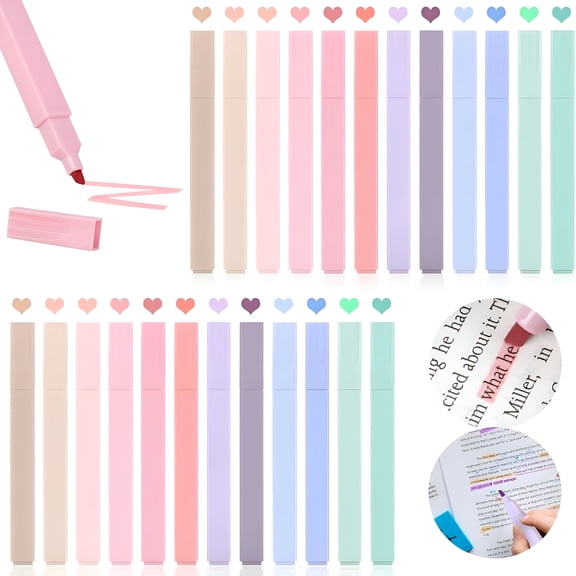 CCOCC 24pcs Bible Highlighters,No Bleed Pastel Set,Cute Bible Highlighters (12 Color)