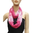 thumbnail image 2 of NYFASHION101 Women's Lightweight Two Tone Crinkle Loop Infinity Scarf, Pink, 2 of 2