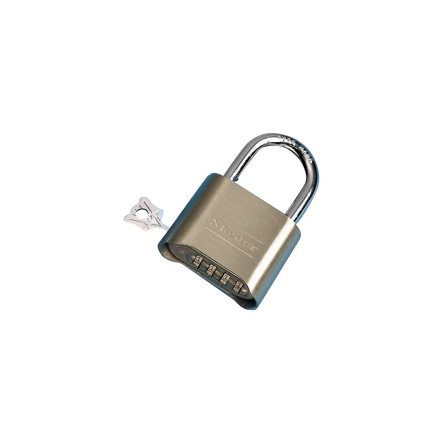 Master Lock 1-in Shackle x 2-in Width Brass Combination Padlock in