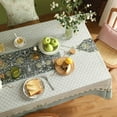 thumbnail image 4 of Rectangle Tablecloth Linen Polyester Fabric Decorative Rectangle Floral Printed Pattern Geometry Design Table Cover for Kitchen Dining Tabletop 54" x 72", 4 of 6