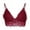Wine, variant on Xysaqa Women's Deep V Neck Lace Bra, Solid Comfy Wireless Lace Longline Bralette S-3XL
