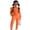 Orange, variant on CHEEREAM Girls Long Sleeve Sweatshirts Sweatpants Sets Kids Fashion Solid Fall Winter Tracksuit Jogger Pullover Pants Sets