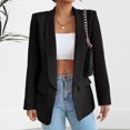 thumbnail image 3 of Abrigo Blazers informales con cuello de solapa, estilo elegante, traje de vacaciones clásico ajustado para mujer Kuymtek Negro T M para Mujer, 3 of 6