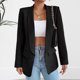 thumbnail image 1 of Blazer de manga larga con cuello de solapa Chaquetas clásicas de oficina para mujer Traje diario, 1 of 7