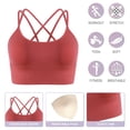 thumbnail image 3 of 3 piezas de ropa interior deportiva con espalda en diagonal para mujer, correa acolchada, soporte medio, ropa interior de yoga adecuada para yoga y fitness, adecuada para una circunferencia, 3 of 5