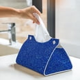 thumbnail image 5 of Goofa Blue Circles Mosaic Pattern Triangle Square Tissue Box Cover, Modern PVC Leathe Facial Paper Holder,Decorative Holder/Organizer for Bathroom Vanity Countertop, 5 of 9
