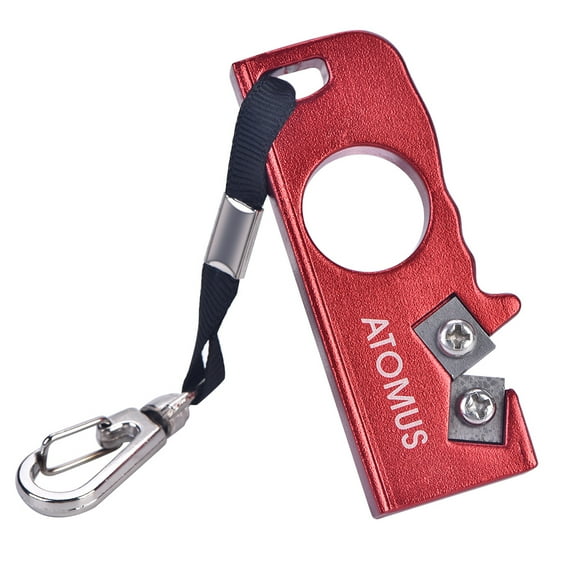 Outdoor Mini EDC Knife Sharpener Grindstone Tool Keychain Survival Tackle (Red)
