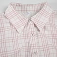 thumbnail image 5 of XIAOCHA Women's Plaid Print Button Down Shirt Short Sleeve Fitted Oktoberfest Casual Blouse, 5 of 8