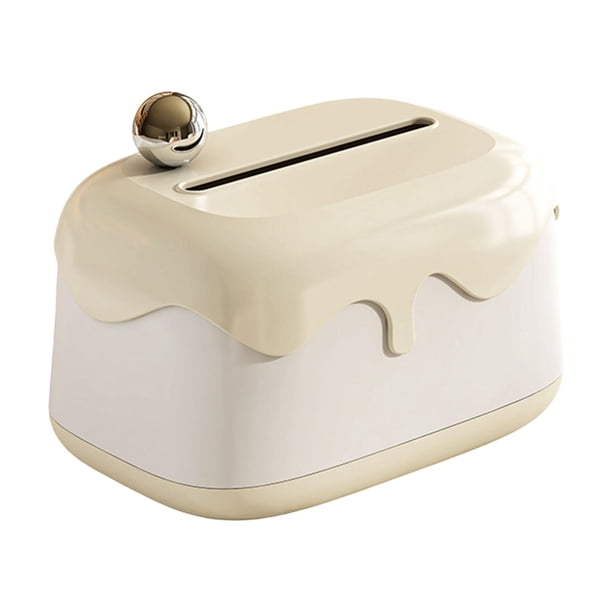 Caja de pañuelos, porta toallas de papel, contenedor rectangular, porta pañuelos decorativo Blanco