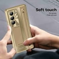 thumbnail image 4 of Dteck Slim Fit for Z Fold 6 Case with S Pen & S Pen Holder, Tempered Glass Screen Protector & Adjustable stand Hinge Protection Shockproof Lightweight Full Protective Cover for Z Fold 6 5G,Gold, 4 of 8