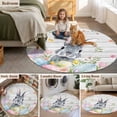 thumbnail image 6 of Easter Round Area Rugs Collection 3.3', Spring Bunny Colorful Eggs Plants Wooden Grain Non Slip Indoor Circular Throw Runner Rug Floor Mat Carpet for Living Room Dining Table Bedroom Nursery, 6 of 9