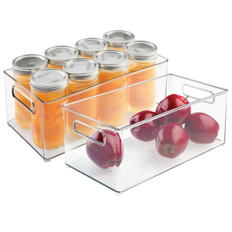  iDesign Plastic Refrigerator and Freezer Storage Bin with Lid,  BPA-Free Organizer for Kitchen, Garage, Basement, 6 x 6 x 14.5, Clear