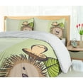 thumbnail image 5 of Ambesonne Cartoon Duvet Cover Sets, Hedgehog Chevron, 2-Queen, Green Brown Beige, 5 of 7