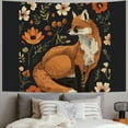 thumbnail image 2 of Orinice Fox Flowers Tapestry Wall Hanging Unique Style Graphic Tapestries Home Wall Decor Art for Living Room Bedroom Apartment Farmhouse Dorm 40x30inch, 2 of 6
