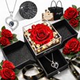 thumbnail image 1 of cdco Rosa preservada con collar de corazón «Te amo» como regalo, 1 of 9