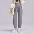 thumbnail image 3 of Bixock Women's Maternity Pants Elastic Waist Solid Color Over The Belly Straight Casual Wide Leg Pants with Pocket Pregnancy Clothes Pants, 3 of 5