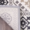 thumbnail image 3 of Modern Polyester and Cotton Diamond Geometric Indoor Area Rug - 8' x 10', Ivory-Charcoal, 3 of 9