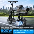 thumbnail image 6 of Pro Electric Scooter Upgraded Version, 500W-750W Motor, Electric Scooter with Seat within 18.75MPH, Electric Scooter with Double Brakes, 12 "Tire Foldable Adult Scooter, 6 of 6