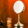 thumbnail image 7 of Ovente 7'' Tabletop Makeup Mirror with Stand, 1X & 7X Magnifier, Spinning Double Sided Round Vanity Mirror, Ideal for Dresser, Bedroom, Office & Bath, Nickel Brushed MNLCT70BR1X7X, 7 of 7