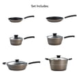thumbnail image 3 of Tramontina Sicilia 10-Piece Non Stick Cookware Set with Glass Lids, Aluminum Nonstick Pots and Pans Kitchen Set (Hazelnut), 3 of 10