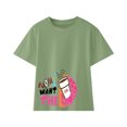 thumbnail image 1 of Gibobby Blusas Elegantes Mamá, la camisa para niños pequeños, niñas, último nervio, regalo del día de las madres, camisa de moda sólida para niños, camiseta para niños （Verdinegro， 9-10 Años), 1 of 5