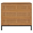 thumbnail image 5 of SAFAVIEH Zadie 3 Drawer Rattan Chest, Natural With Natural Rattan/Black Legs (34 in. W x 18 in. D x 30 in. H), 5 of 14