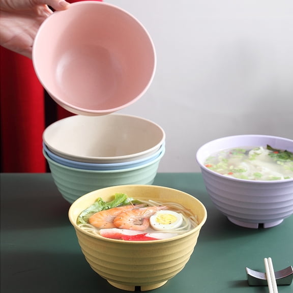 Queroig 1100ML Bowl Heat Resistant Easy to Clean High Capacity Portable Noodle Bowl for Dining Room