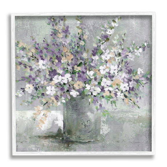 Stupell Industries Blossoming Aster Flower Bouquet Soft Purple Bouquet Painting, 17 x 17, Design by Carol Robinson