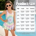 thumbnail image 5 of DISNIMO Girls Sleeveless Swimsuit Tie Dye Printed One Piece Swimwear with Skirt Hawaiian Summer Swim Dress Quick Dry Bathing Suits for Beach Vacation Pool, 5 of 8