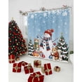 thumbnail image 5 of Blue Christmas Shower Curtain, Snowman Squirrel Cat Pine Tree Winter Snow Waterproof Fabric Shower Curtains with 12 Hooks, Bathroom Curtain Set for Bathroom Accessories Decor, 72 x 78 Inches, 5 of 9