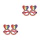 thumbnail image 1 of Minnieouse Gafas de Fiesta Temática accesorios divertidos para fotos decoración orgullo fotografía carnaval Iris accesorios para gafas doble corazon 2piezas, 1 of 6