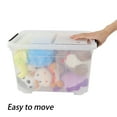 thumbnail image 4 of Cand 30 Quart Plastic Storage Box with Wheels, Large Clear Latch Bin, 4 Pack, 4 of 8