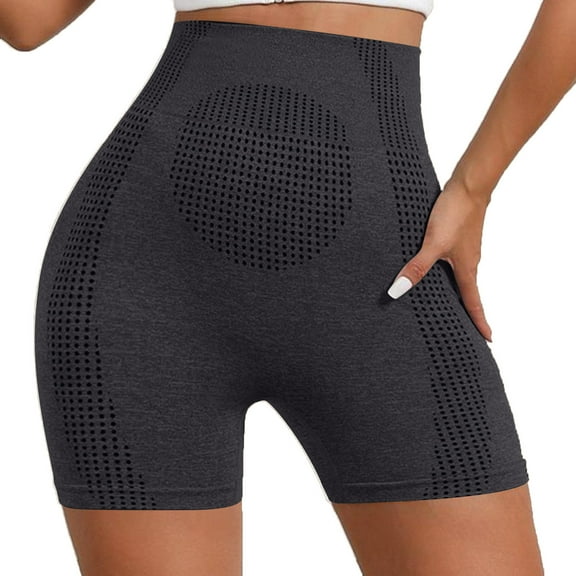 CheerKidz Women's High Waisted Seamless Scrunch Butt Lift Biker Shorts High Waist Booty Contour Workout Drying Yoga Gym Shorts(Black,S)