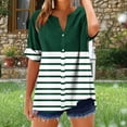 thumbnail image 5 of Idoravan Womens Clothes under $8 Women's V-neck Short Sleeved Non Positioning Printed Summer Button Short Sleeved Loose And Fashionable T-shirt, 5 of 5