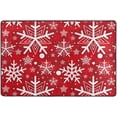 thumbnail image 4 of SKYSONIC 36x24in Winter Snowflakes Area Rug, Christmas Red Non-Slip Floor Carpet for Indoor Living Dining Room Bedroom, 4 of 7
