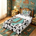 thumbnail image 5 of meiyoeat Cattle Pattern Monogram J Twin Sheets For Boys,Rustic Leopard Print Bedding,3 Pieces,1 Fitted Sheet and 1 Pillowcase, 5 of 6
