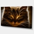 thumbnail image 2 of Glowing Fractal Cat Illustration - Animal Canvas Wall Art, 2 of 3
