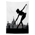 thumbnail image 3 of Ambesonne Ballet Tablecloth Rectangular Table Cover, Little Ballerina Rooftop, 52"x70", Charcoal Grey Dimgray, 3 of 4