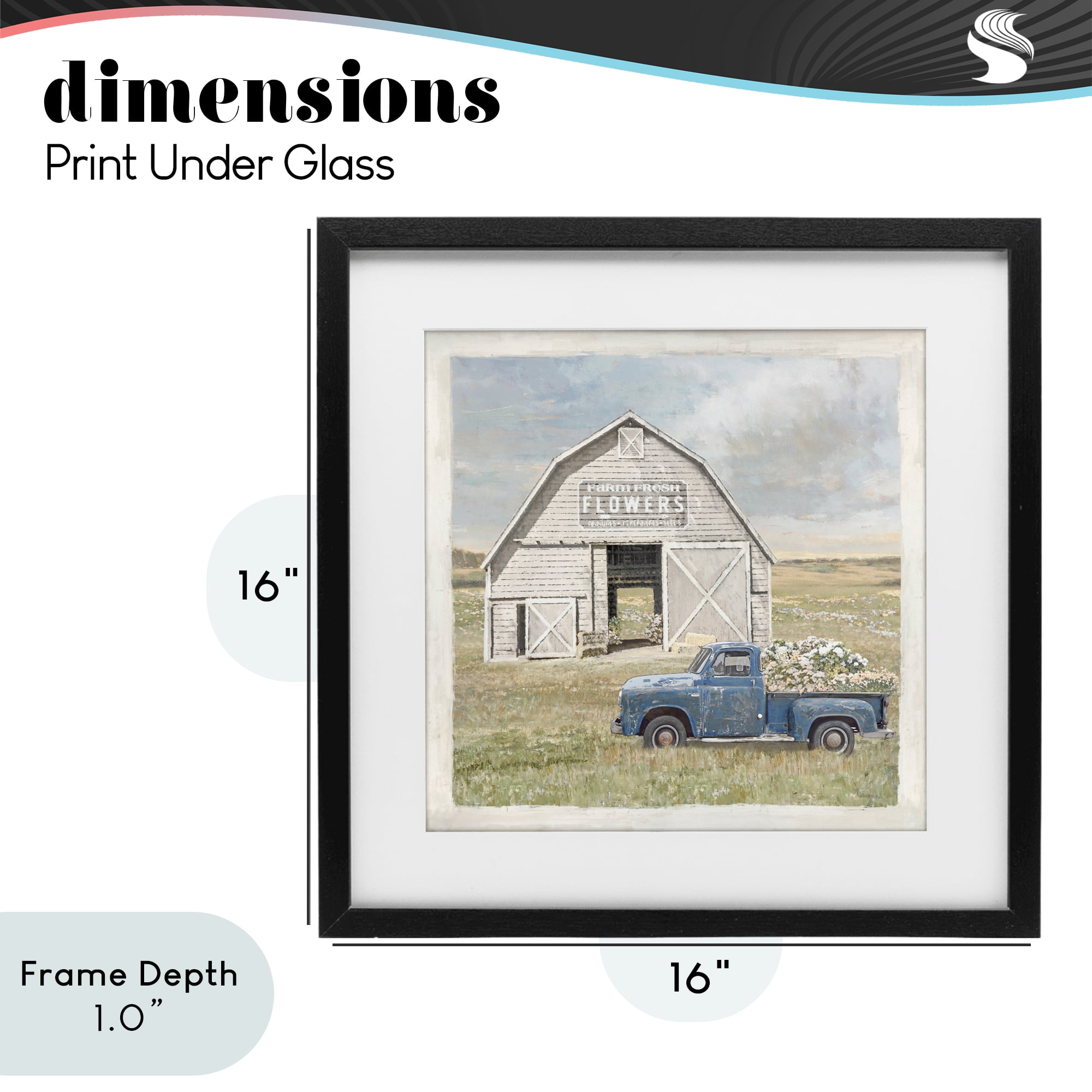 Stupell Industries Rustic Flower Barn Black Framed Print Under Glass, design by Amber Sterling