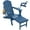 Blue, variant on Folding Adirondack Chair with Adjustable Back&Ottoman for Deck Patio Outdoor HDPE Lawn Chair,Black