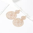 thumbnail image 4 of 18K Karat Gold Plated Earrings for Women Vintage Hollow Disc Frosted Earrings Jewelry for Her Birthday Gifts, 4 of 8