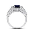 thumbnail image 3 of Diamond Princess 10kt White Gold Womens Princess Lab-Created Blue Sapphire Solitaire Ring 3-3/4 Cttw, 3 of 4