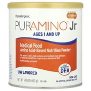 Enfamil PurAmino Junior Hypoallergenic Toddler Drink, for Severe Food Allergies, Omega-3 DHA, Iron, Immune Support, Unflavored Nutrition Powder Ages 1 and Up, 14.1 Oz Can
