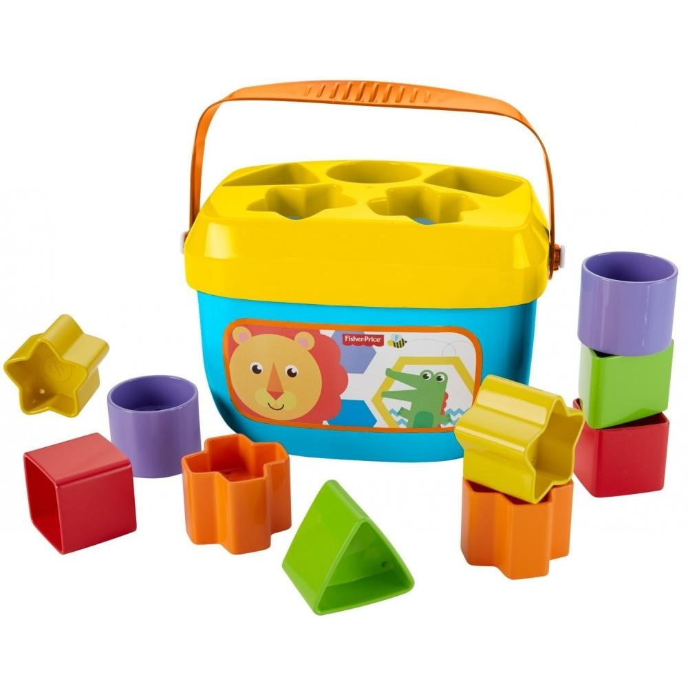 Fisher-Price Baby's First Blocks Shape Sorting Toy with Storage Bucket