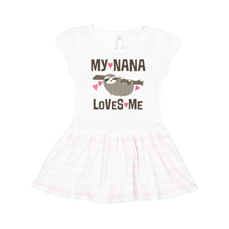 

Inktastic My Nana Loves Me Sloth Gift Toddler Girl Dress
