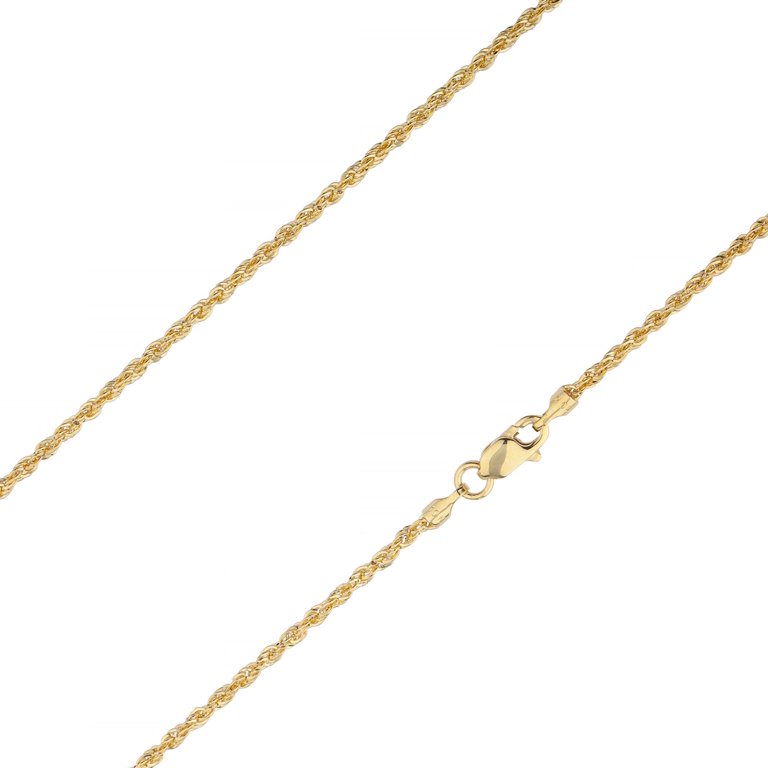 18K Solid Gold Rope Chain Necklace Men Women 16 18 20 22 24 26 28 30